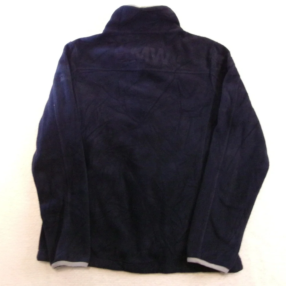 BMW Mens M Fleece‎ Jacket Navy Blue Full Zip Mock Neck Logo Trim 80142298164